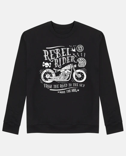 Hoodie rebel rider from the road to the sky