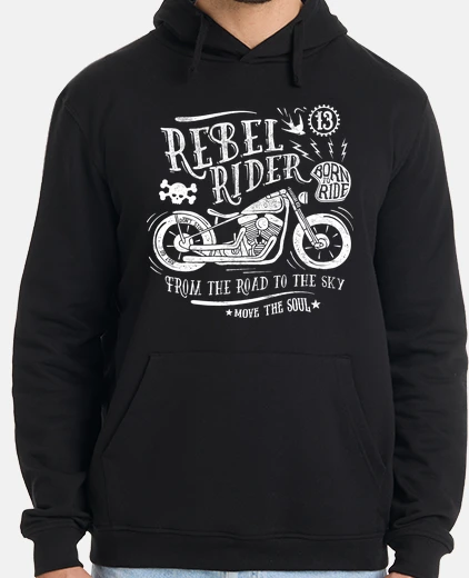 Hoodie rebel rider from the road to the sky