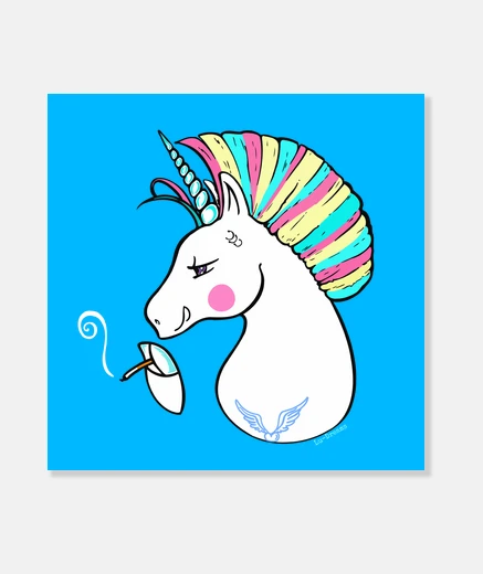Wall rebel unicorn-for black background.