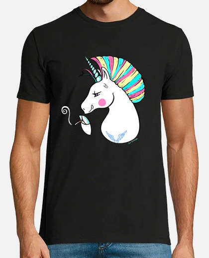 T-shirt rebel unicorn-per sfondo nero.
