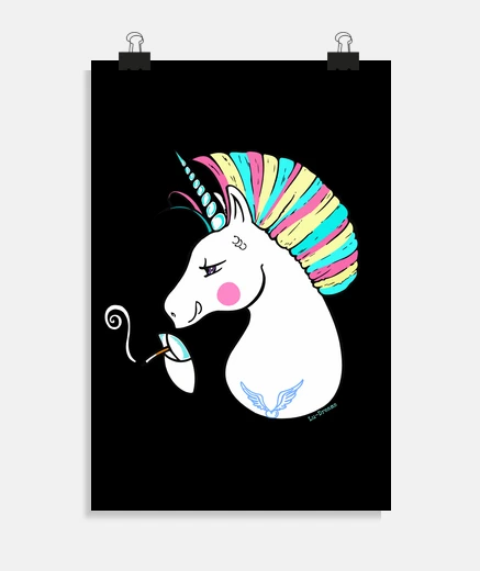 Poster rebelle licorne-pour fond noir