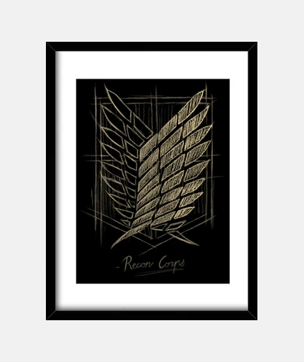 Framed recoon corps sketch print