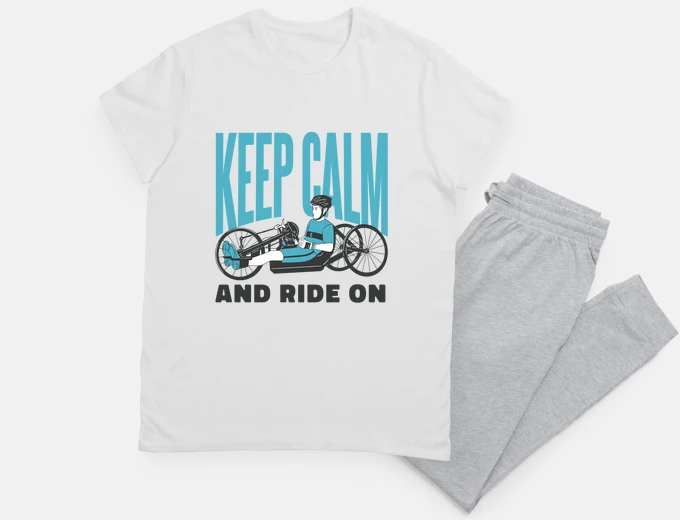 Pyjama recumbent tricycle, road trip, keep calm, gift,