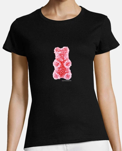 T-shirt red bear. t-shirt da donna di colore nero