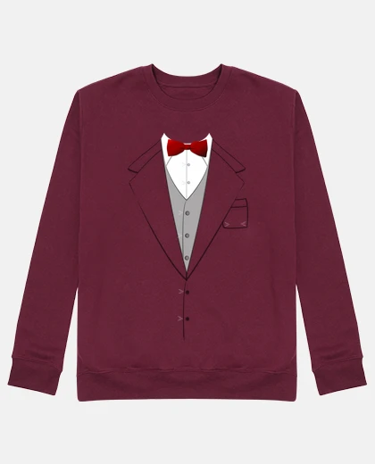 Hoodie red bow tie suit