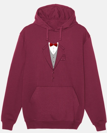 Hoodie red bow tie suit
