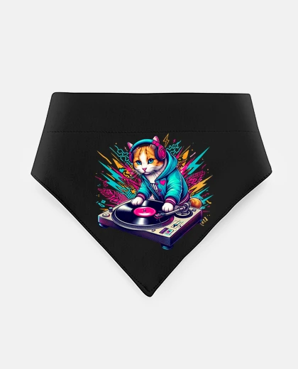 Mascotas red cat giradischi dj campioni loop squadra di club