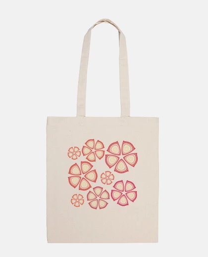 Bag red flowers beach bag