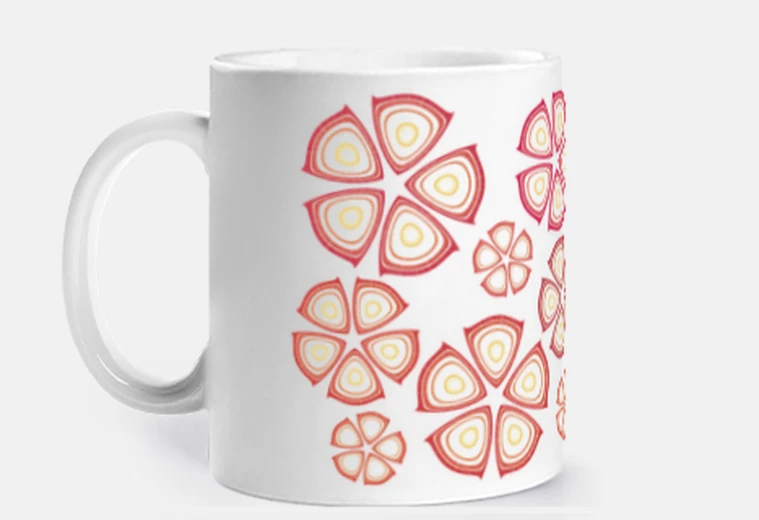 Cup red flowers iphone