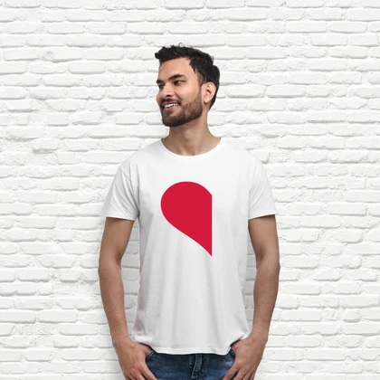 Red left half heart t-shirt | tostadora