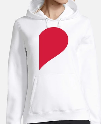 Red right half heart hoodie tostadora
