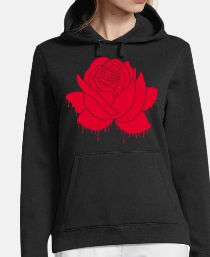 Hoodie red rose graffiti
