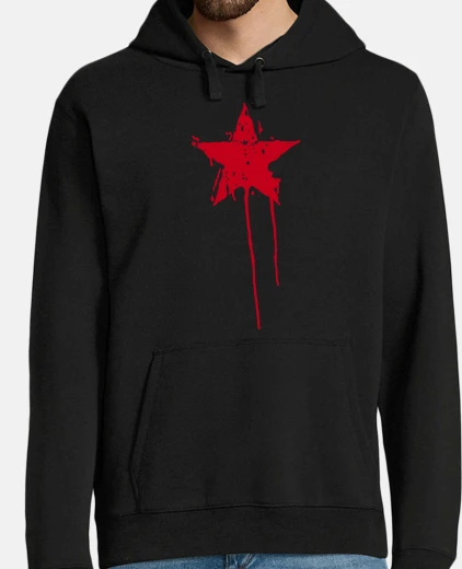 Hoodie red star painting