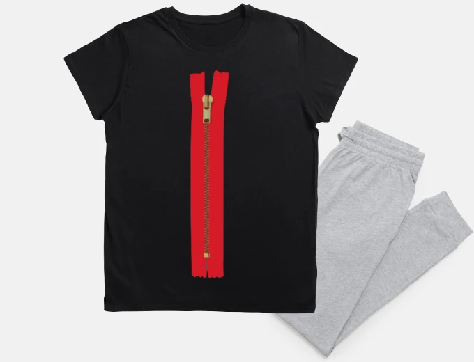 Pyjama red zipper fashion trend night sleep