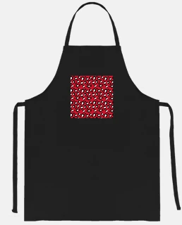 red animal print apron