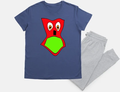 red crazy square, unisex pajamas