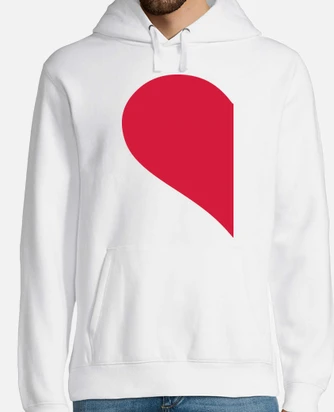 Half red and half white hoodie hot sale