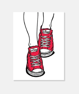 red sneakers