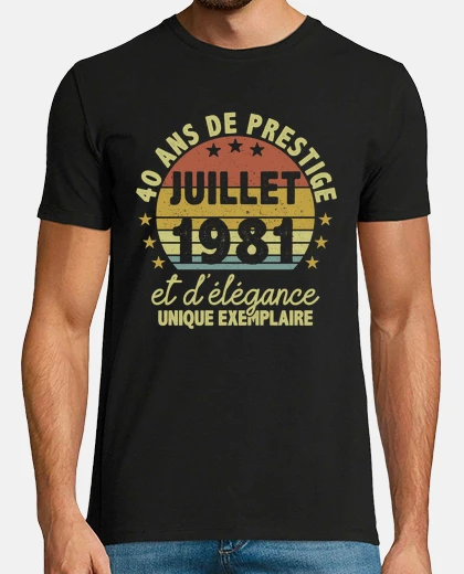 T-shirt Regalo anniversario 40 anni luglio 1981