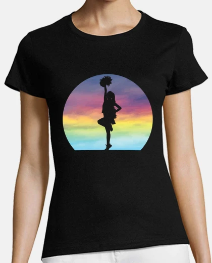 Playera regalo de animadora para niñas regalo retro de alegría al atardecer