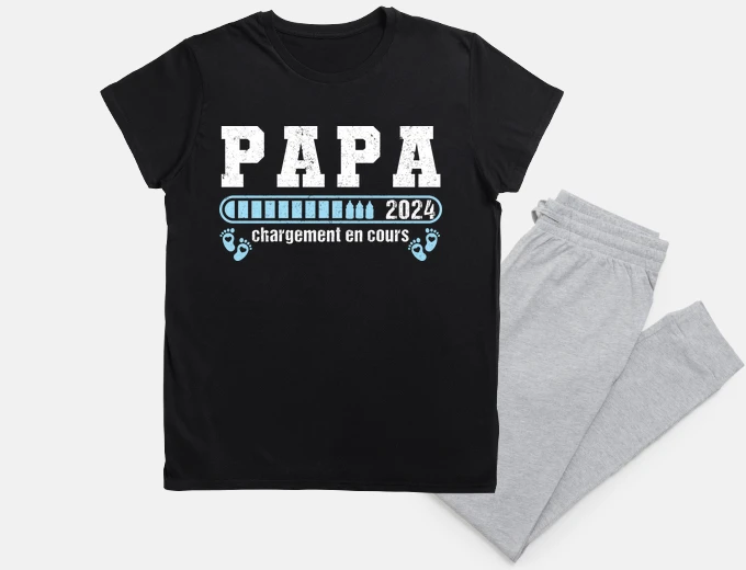 Pijama regalo de anuncio de nacimiento de papá