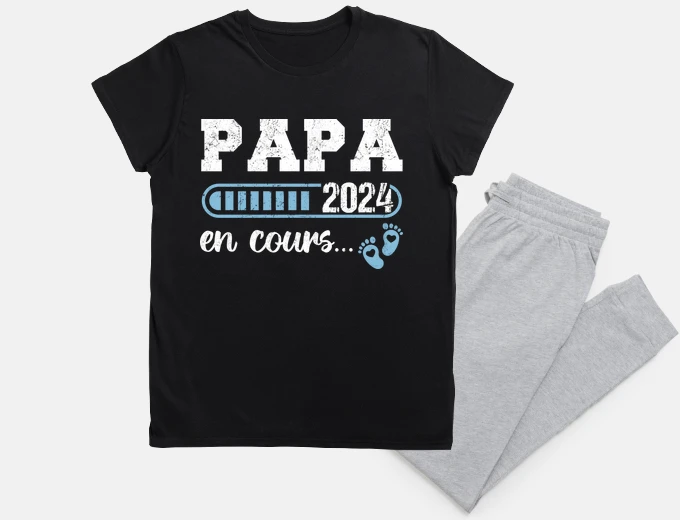 Pijama regalo de anuncio de nacimiento de papá