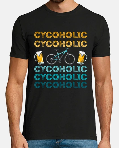 T-shirt regalo di ciclismo cycoholic di birra e