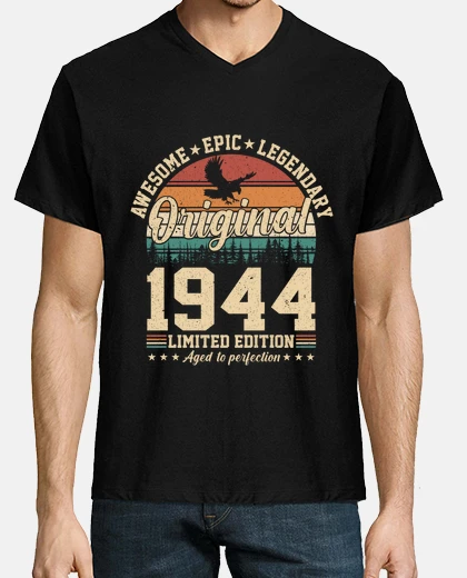 T-shirt regalo di compleanno vintage 1944 anni 