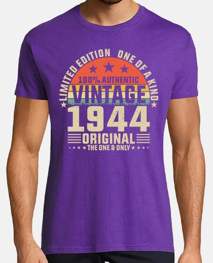 T-shirt regalo di compleanno vintage 1944 anni 
