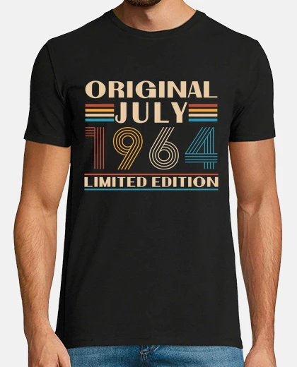 T-shirt regalo di compleanno vintage del luglio 1964