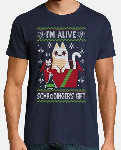 T-shirt regalo di natale della scienza di schrodinger
