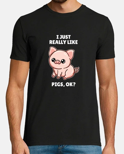 T-shirt regalo divertente per l&#39;amante dei maiali mi piacciono davvero i maiali, ok