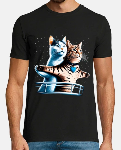 T-shirt regalo geek gattini sul titanic kittens galaxy