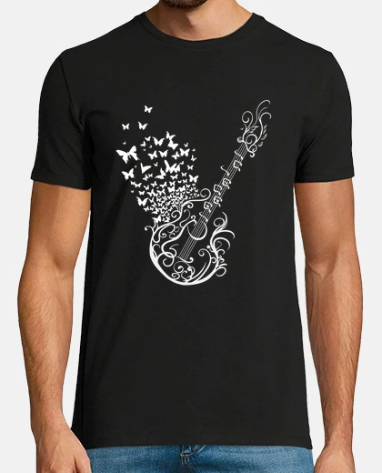 T-shirt regalo per chitarra acustica a farfalla