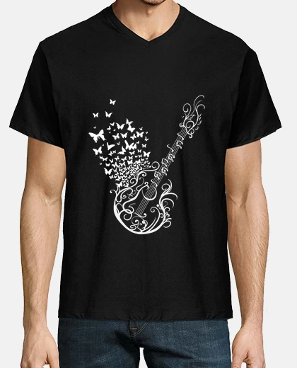 T-shirt regalo per chitarra acustica a farfalla