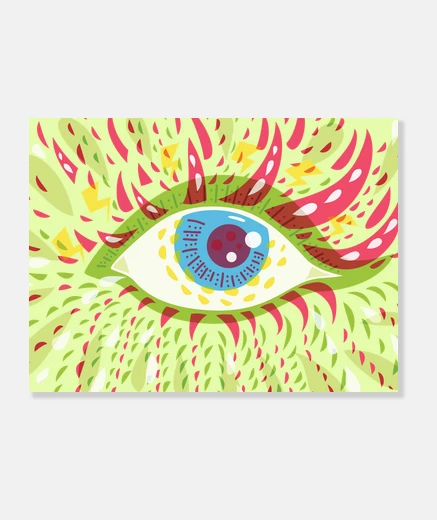 Tableau regardant devant oeil psychédélique lumineux