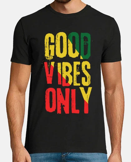 T-shirt reggae buone vibrazioni solo vintage retrò grunge