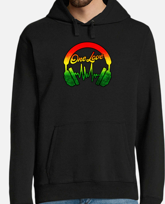 Reggae music headphones jamaican pride hoodie