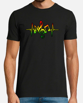 Reggae music heartbeat jamaica rasta t-shirt | tostadora