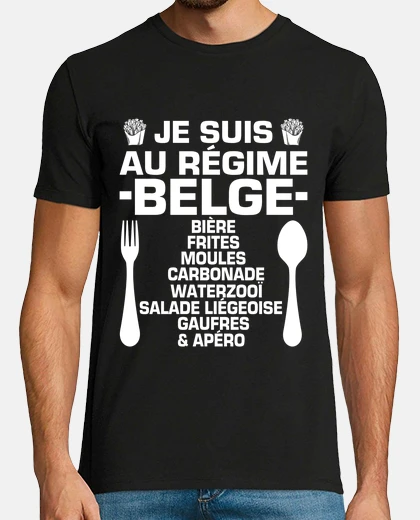 Tee-shirt Régime Belge Humour Bière Frites