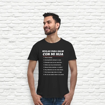 Camiseta reglas para salir con mi hija padre tío laTostadora