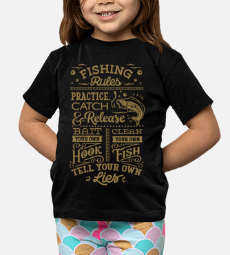 Camisas de pesca para hombres y niños, divertido regalo de pesca para  pescadores, Negro, S