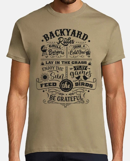 Tee-shirt règles du jardin bière et barbecue