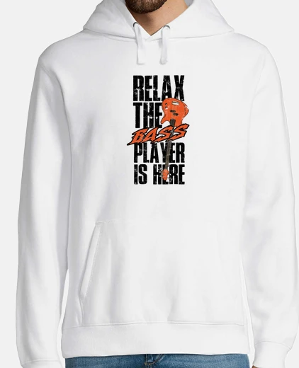 Sudadera relax the bass player is here  rock