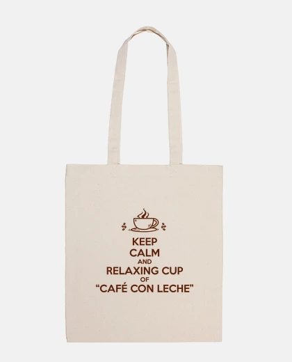 Bag Relaxing cup of coffee with milk