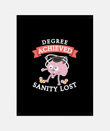 Cadre remise de diplôme drôle disant cerveau 