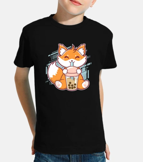 Vêtements Renard Mignon Boba Fox Bubble Tea Kawai