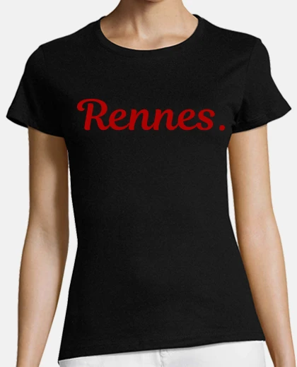 Tee-shirt Rennes ecriture manuscrite rouge