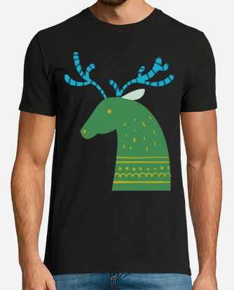 Playera reno navideno 2 azules y amarillo. laTostadora Mexico