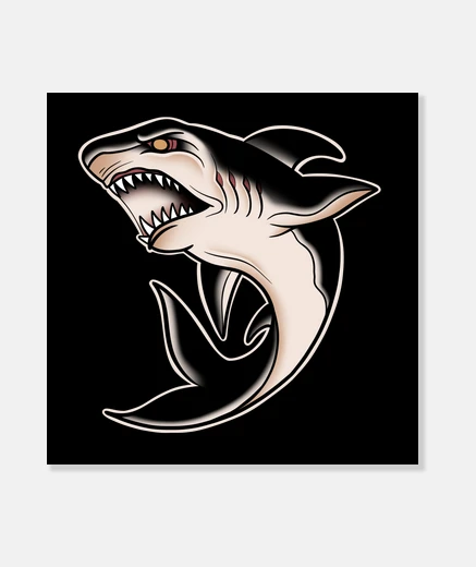 Tableau Requin blanc old school traditionnel ta